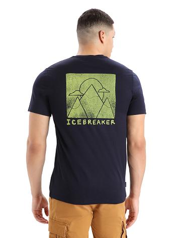 Pánské Tričko Icebreaker Merino Tech Lite II Krátké Sleeve Alp Ascension Tmavě Blankyt | CZ 1777UZGT